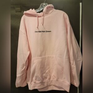 Pink Hoodie with Text Print